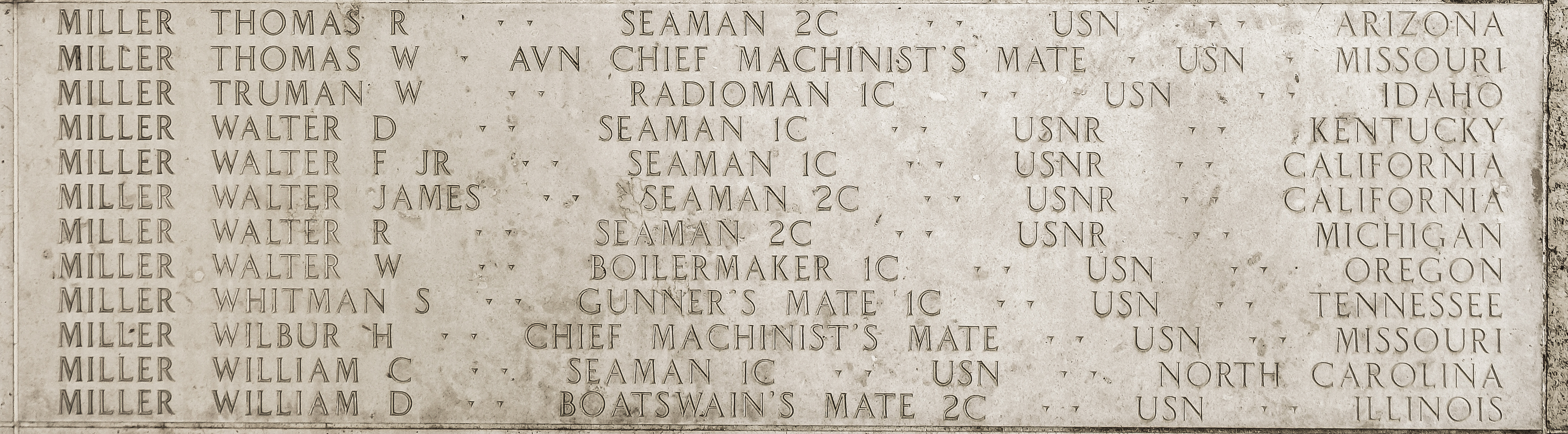 Truman W. Miller, Radioman First Class